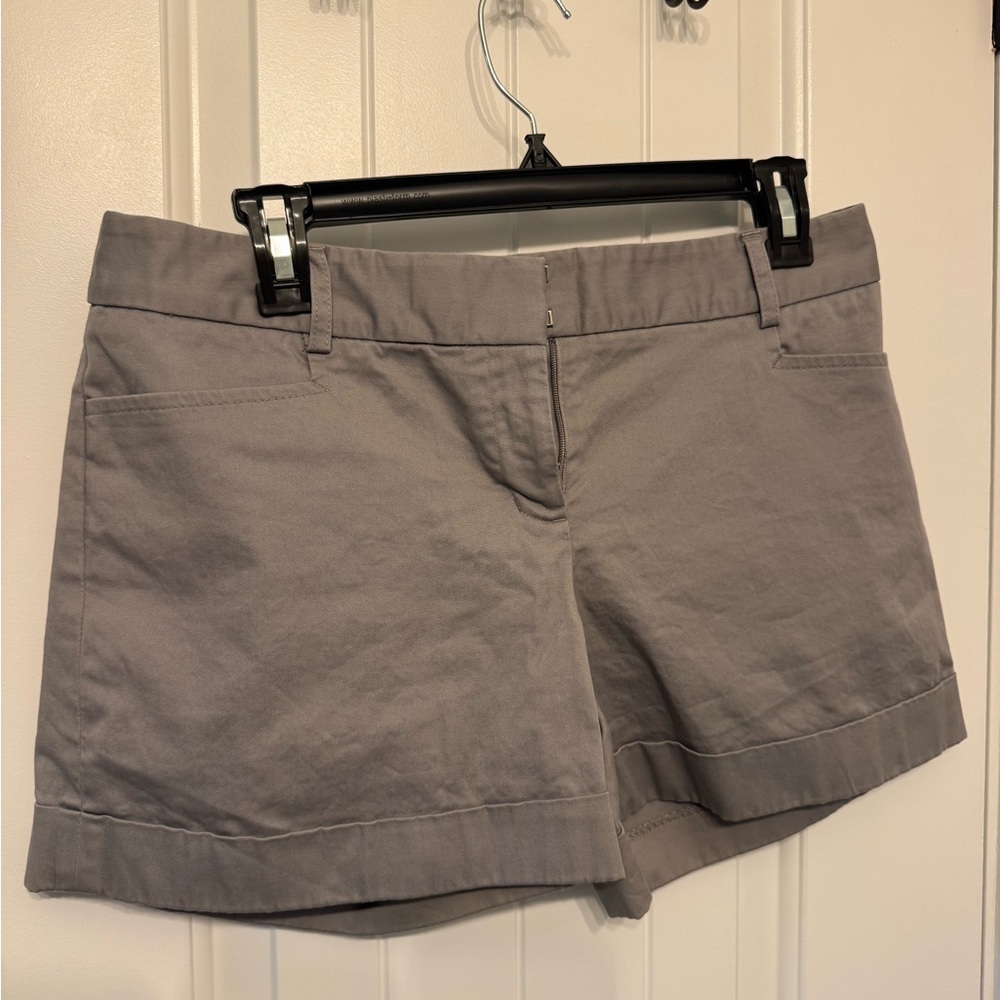 Express Light Gray Chino “Editor” Shorts